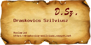 Draskovics Szilviusz névjegykártya